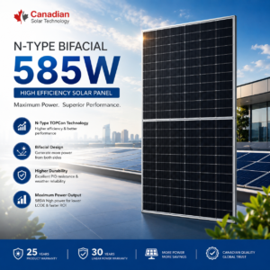 Canadian 585W N-Type Bifacial Solar Panel